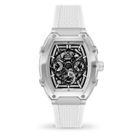 ICE-WATCH ICE Boliday Clear White Skeleton 40 mm – Unisex Ρολόι Quartz με Λευκό Λουράκι και Διαφανή Κάσα 024289